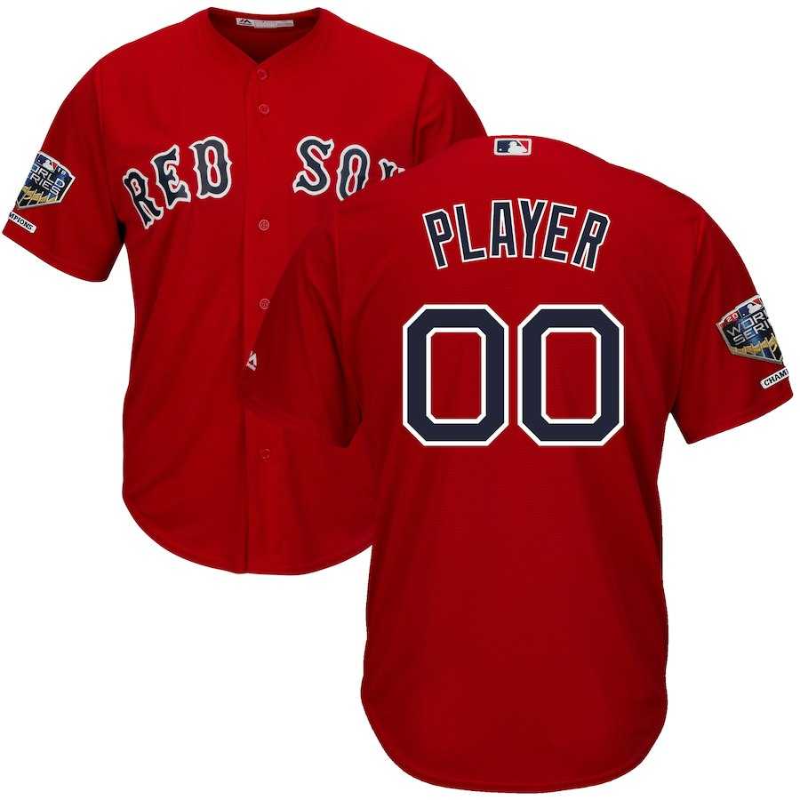 Red Sox Scarlet Men's 2018 World Series Champions Alternate Cool Base Customized Jersey,We sell and wholesale Red Sox Scarlet Men's 2018 World Series Champions Alternate Cool Base Customized Jersey on line form chian!